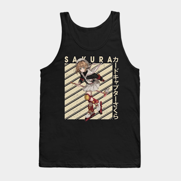 Graphic Sakura Girl Japanese Anime Tank Top by WholesomeFood